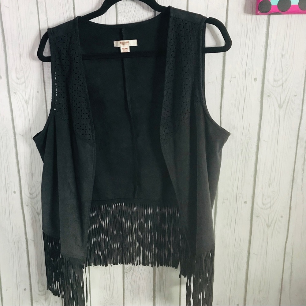 Open Front Fringed Vest - Picture 2 of 3